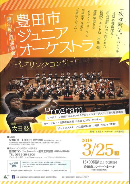 豊田市ジュニアオーケストラ 第31回 定期演奏会 スプリング・コンサート